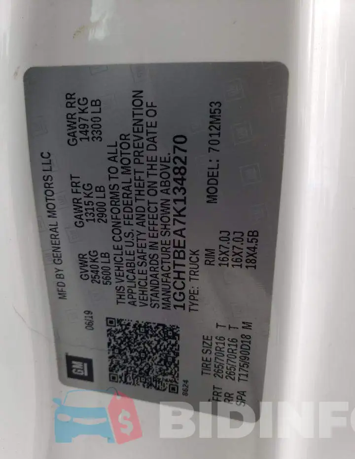 1GCHTBEA7K1348270 Photo# 12