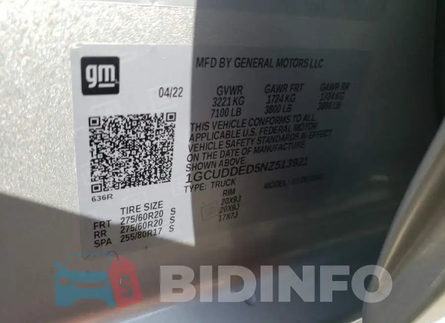 1GCUDDED5NZ513921 Photo# 12