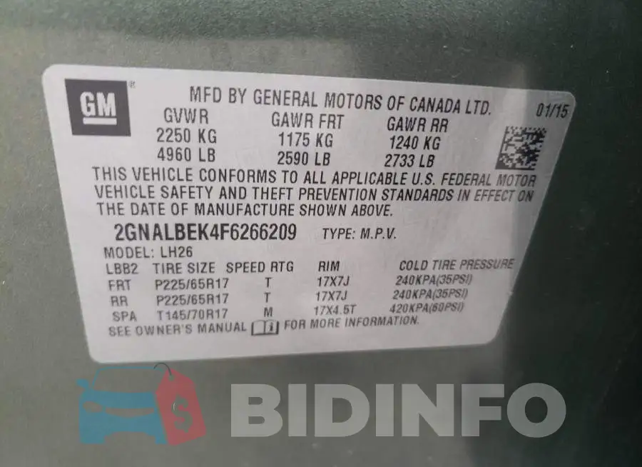 2GNALBEK4F6266209 Photo# 12