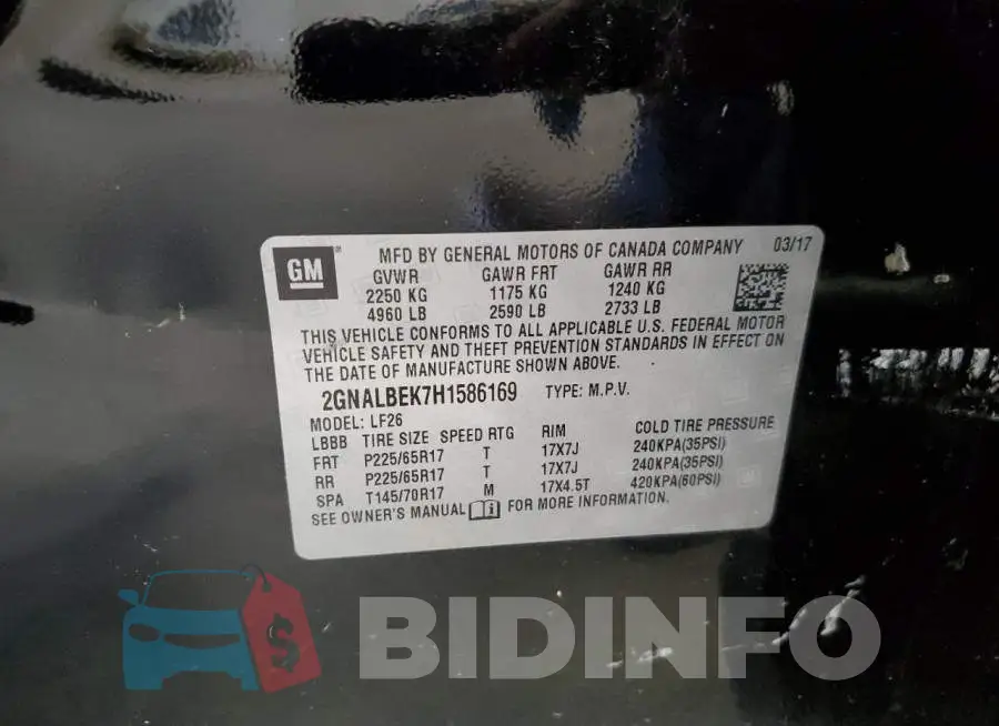 2GNALBEK7H1586169 Photo# 13