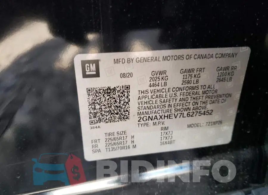 2GNAXHEV7L6275452 Photo# 13