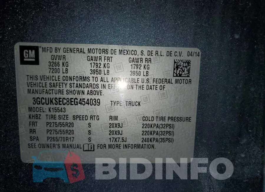 3GCUKSEC8EG454039 Photo# 12