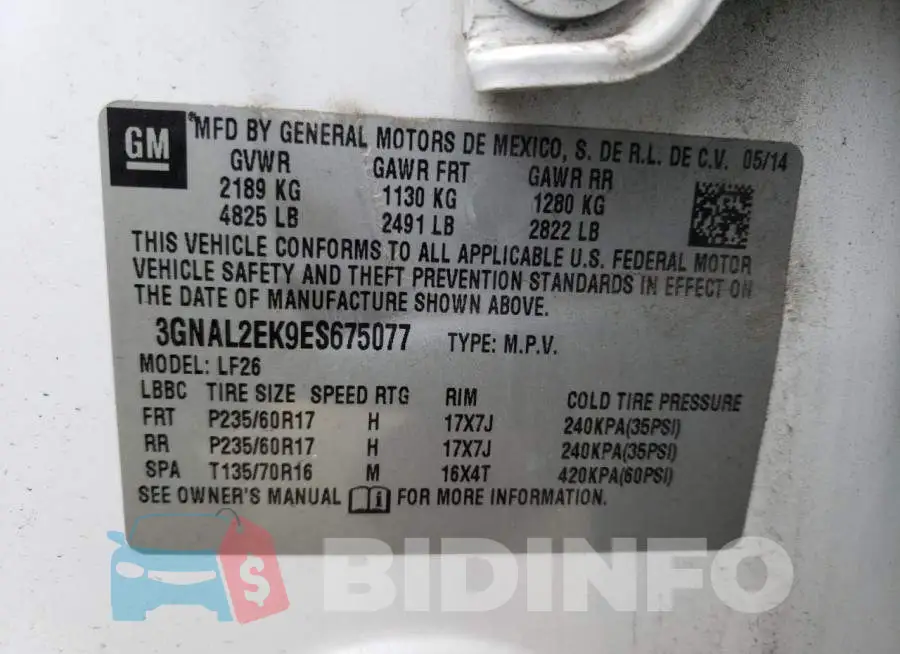 3GNAL2EK9ES675077 Photo# 12