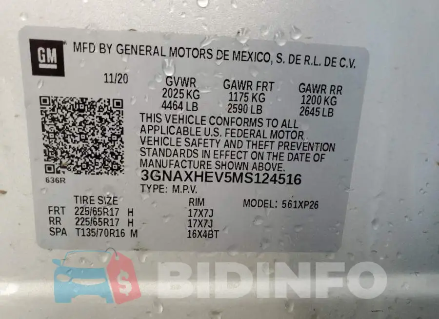 3GNAXHEV5MS124516 Photo# 13