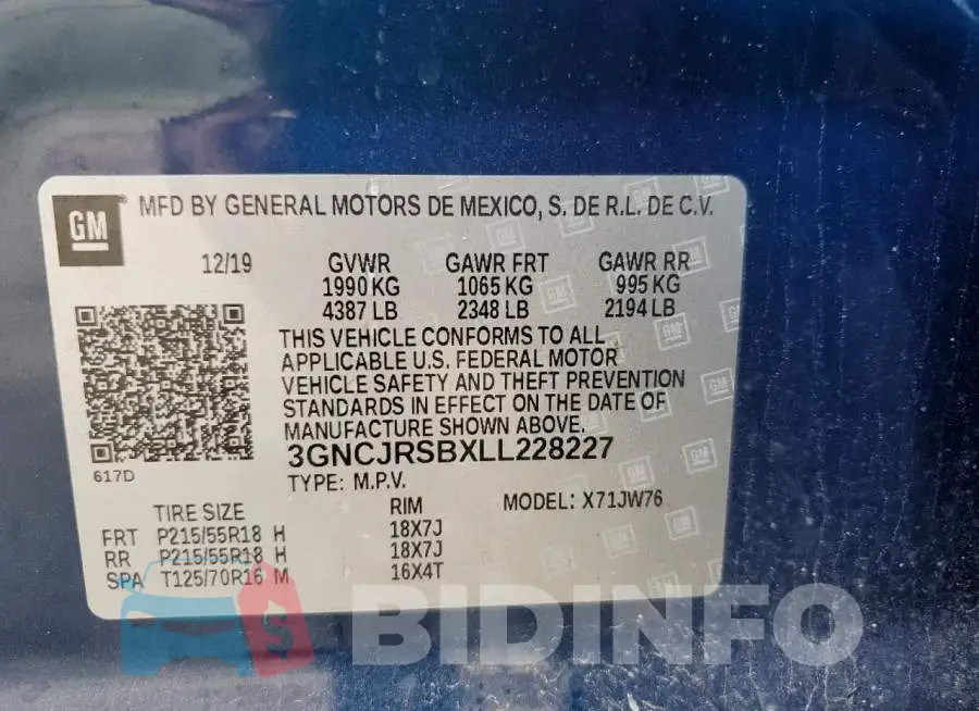 3GNCJRSBXLL228227 Photo# 13