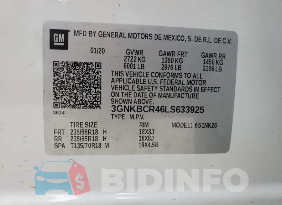 3GNKBCR46LS633925 Photo# 12