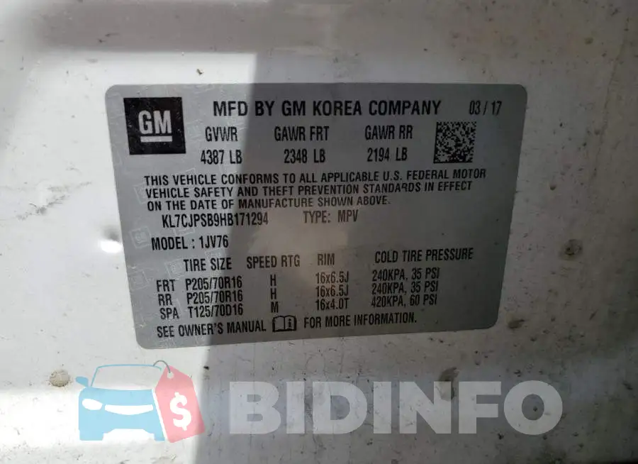 KL7CJPSB9HB171294 Photo# 13