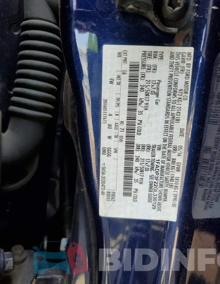 1FADP3F22GL330129 Photo# 12