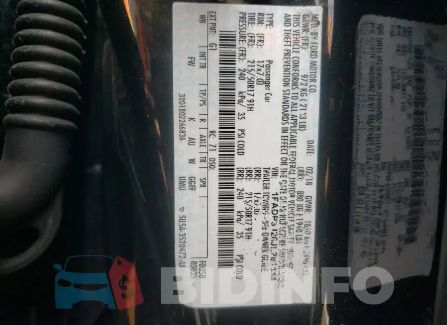 1FADP3J26JL281144 Photo# 12