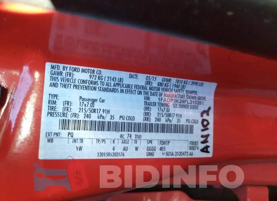 1FADP3K29FL315261 Photo# 12
