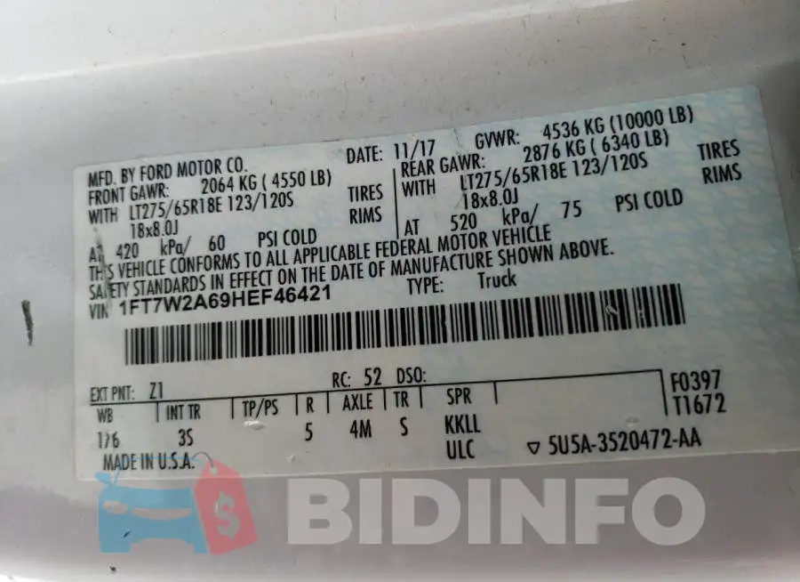 1FT7W2A69HEF46421 Photo# 12