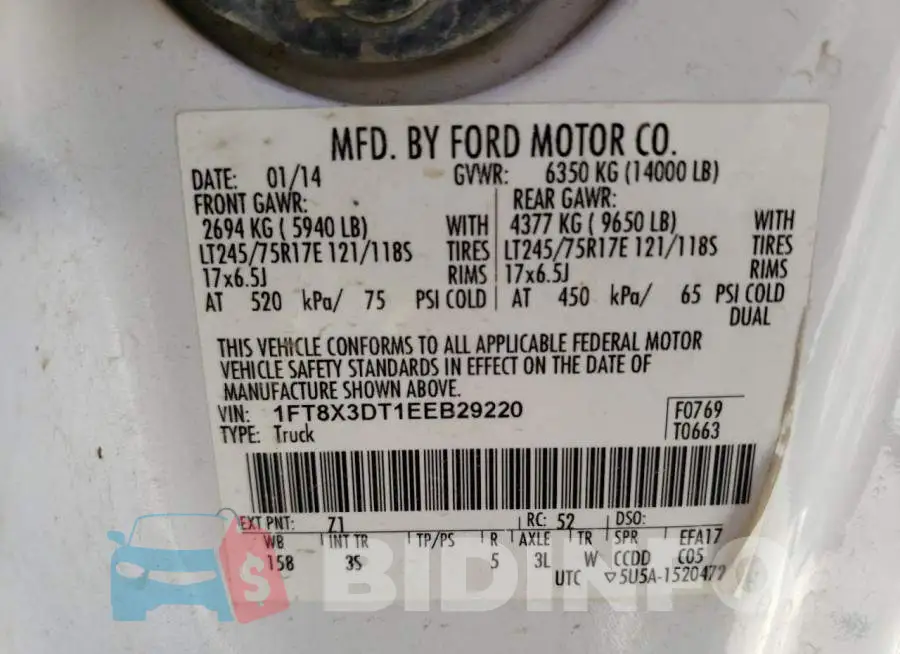 1FT8X3DT1EEB29220 Photo# 12