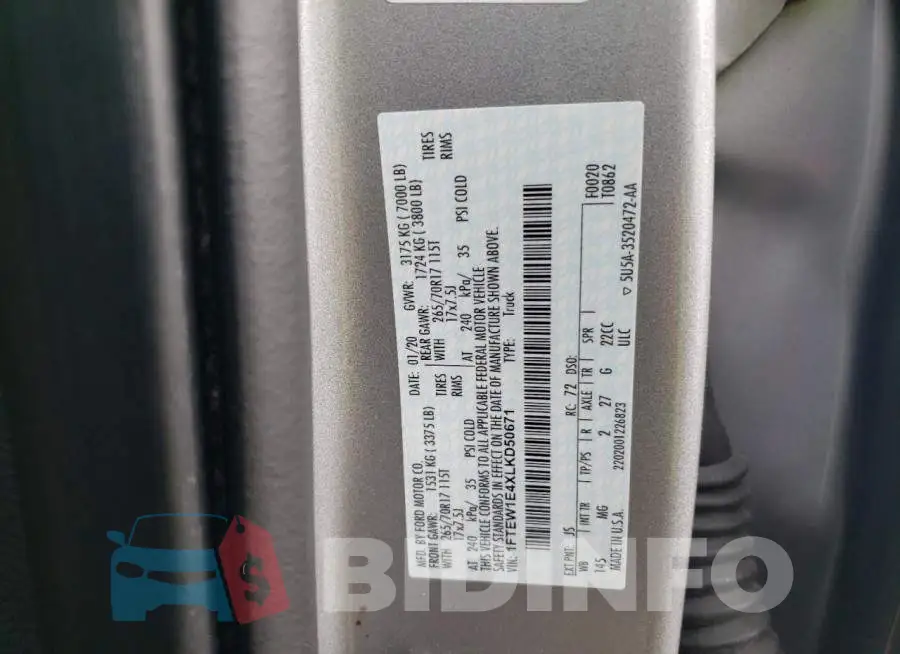 1FTEW1E4XLKD50671 Photo# 12