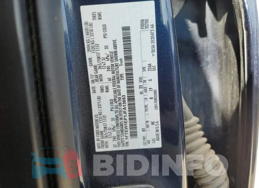 1FTEW1EP1JFA13693 Photo# 12
