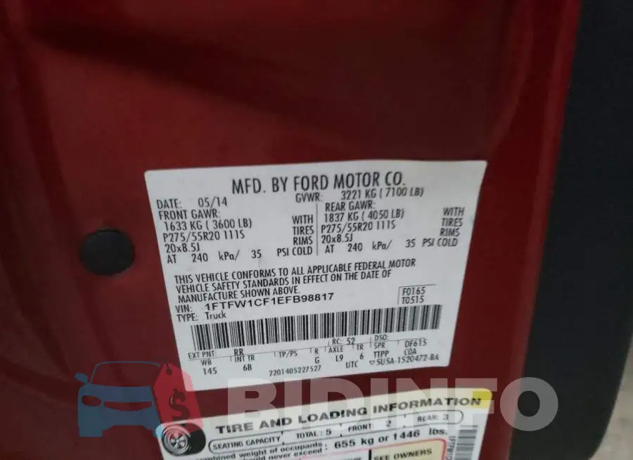 1FTFW1CF1EFB98817 Photo# 12