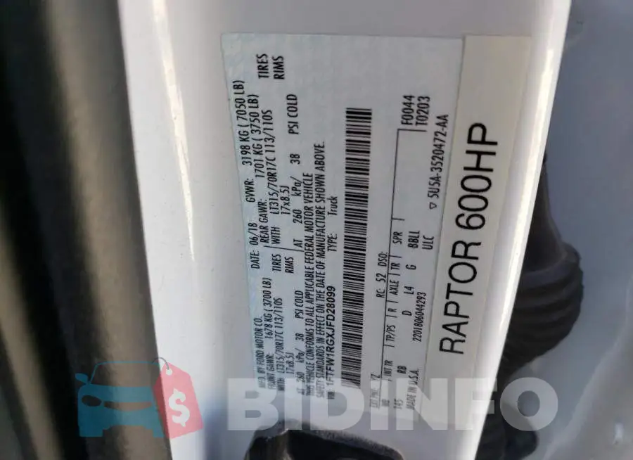 1FTFW1RGXJFD28099 Photo# 13