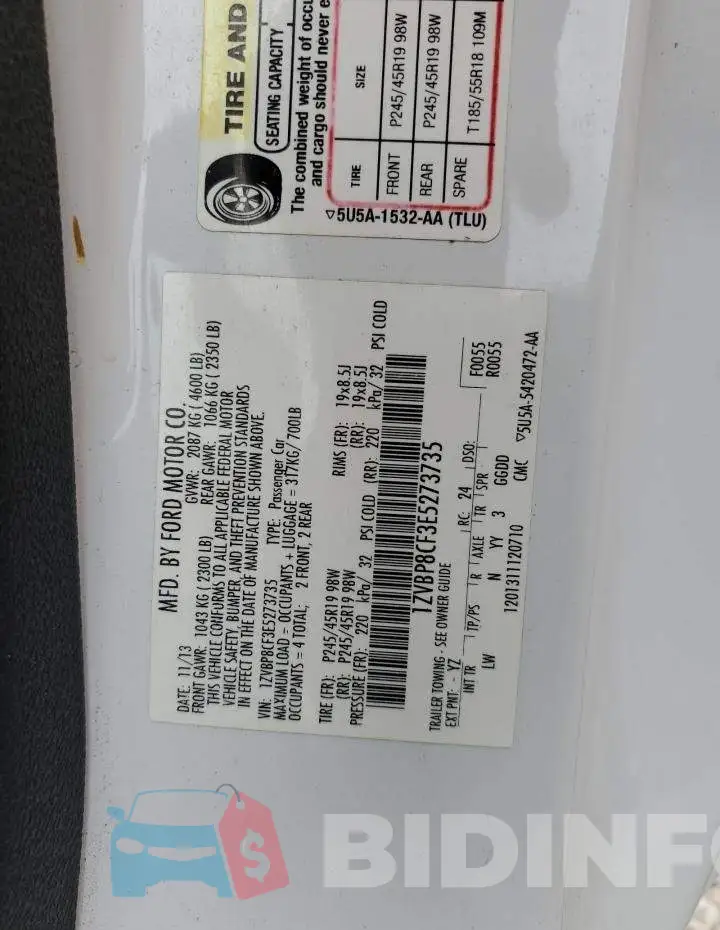 1ZVBP8CF3E5273735 Photo# 10