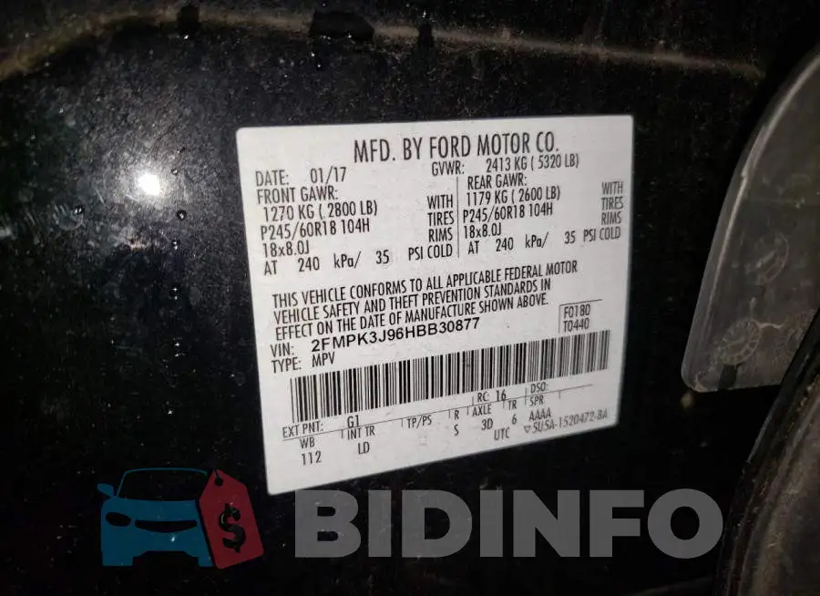 2FMPK3J96HBB30877 Photo# 12