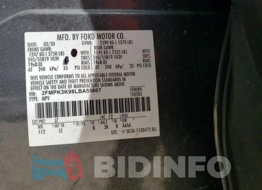 2FMPK3K98LBA55607 Photo# 13