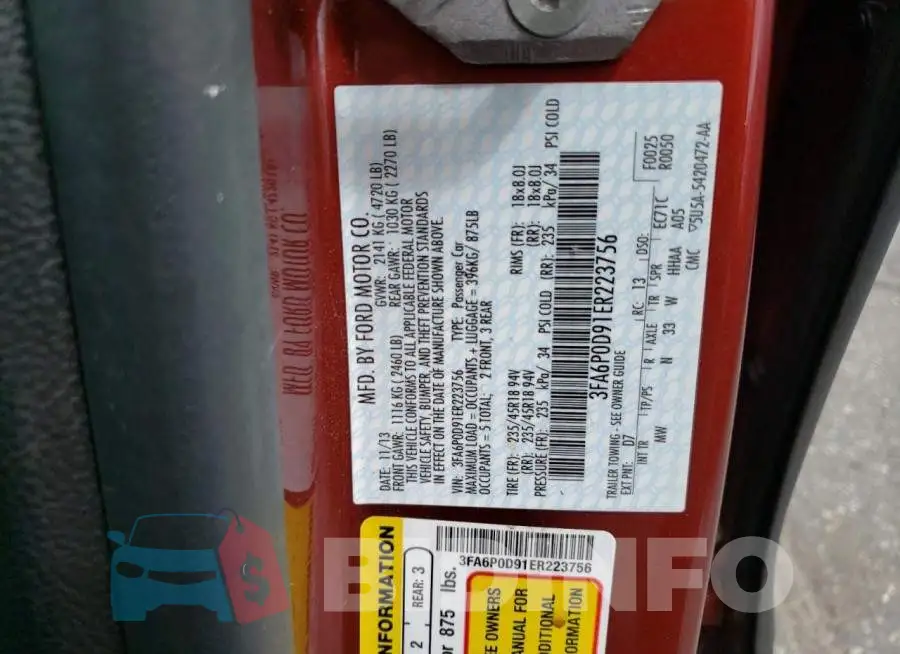 3FA6P0D91ER223756 Photo# 12