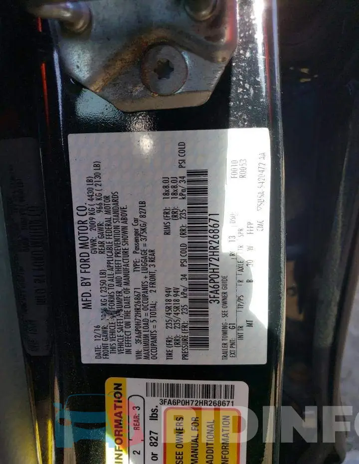 3FA6P0H72HR268671 Photo# 12