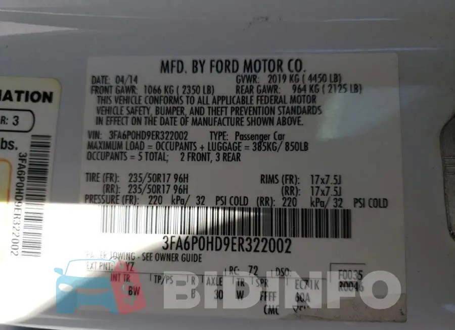 3FA6P0HD9ER322002 Photo# 12