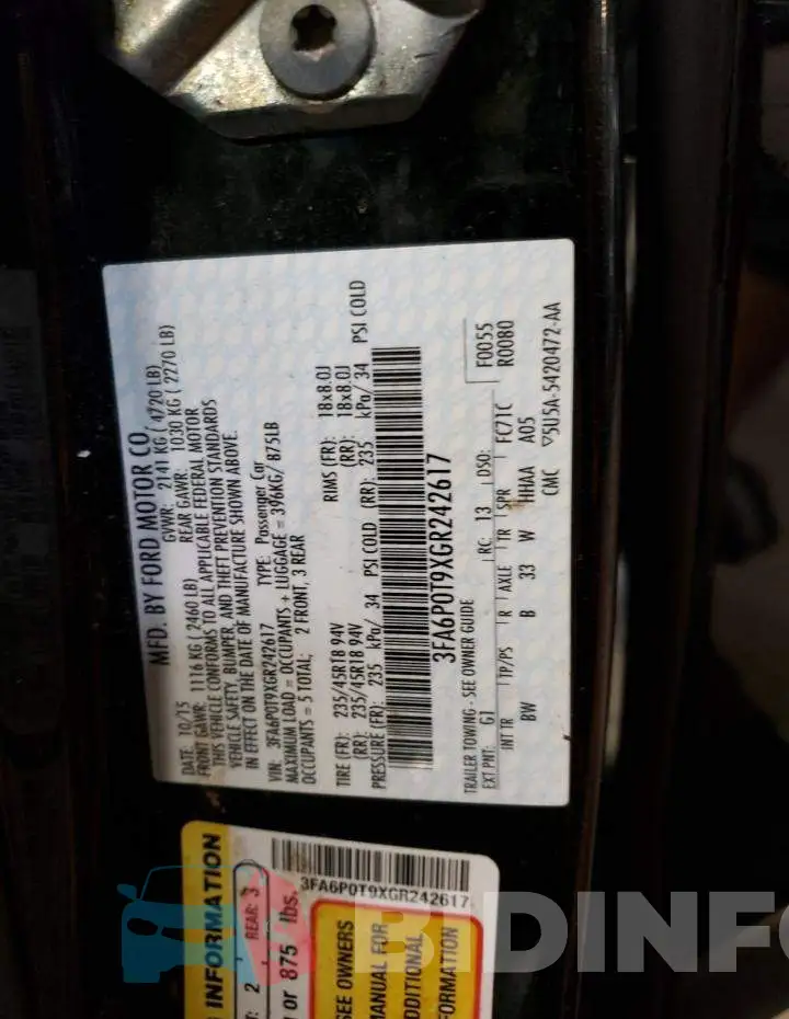 3FA6P0T9XGR242617 Photo# 12