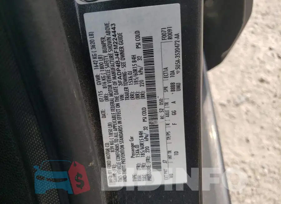 3FADP4BJ4FM224443 Photo# 12