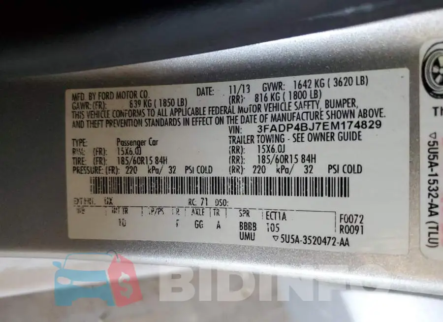 3FADP4BJ7EM174829 Photo# 12