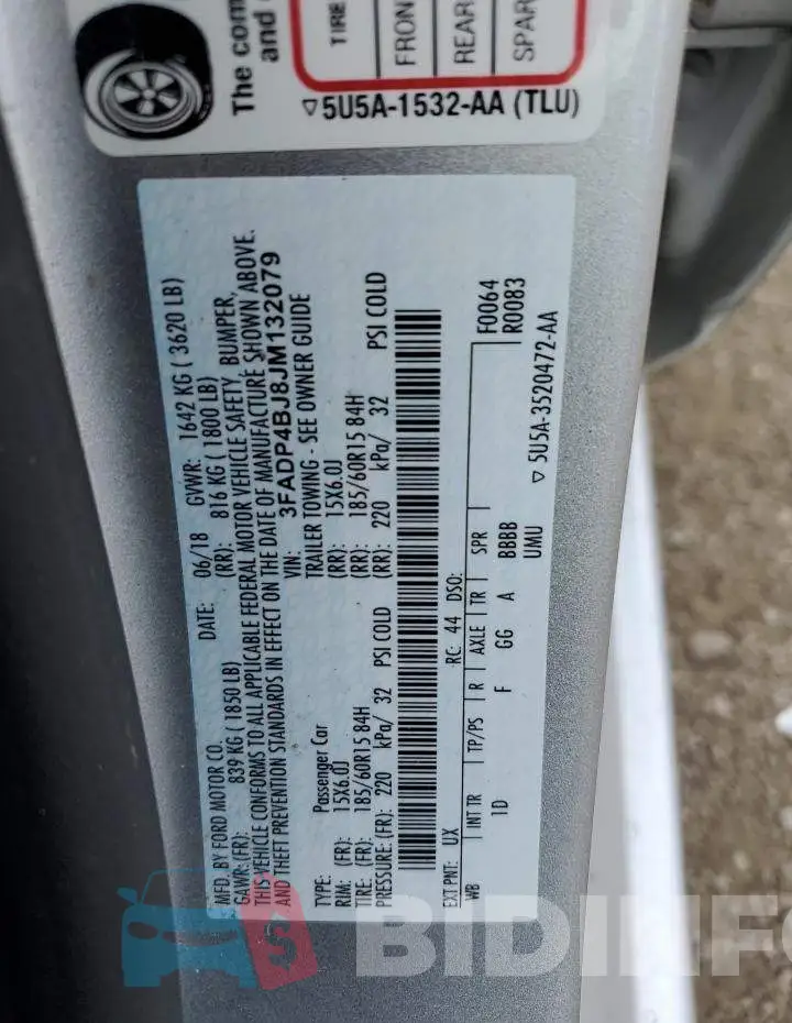3FADP4BJ8JM132079 Photo# 12