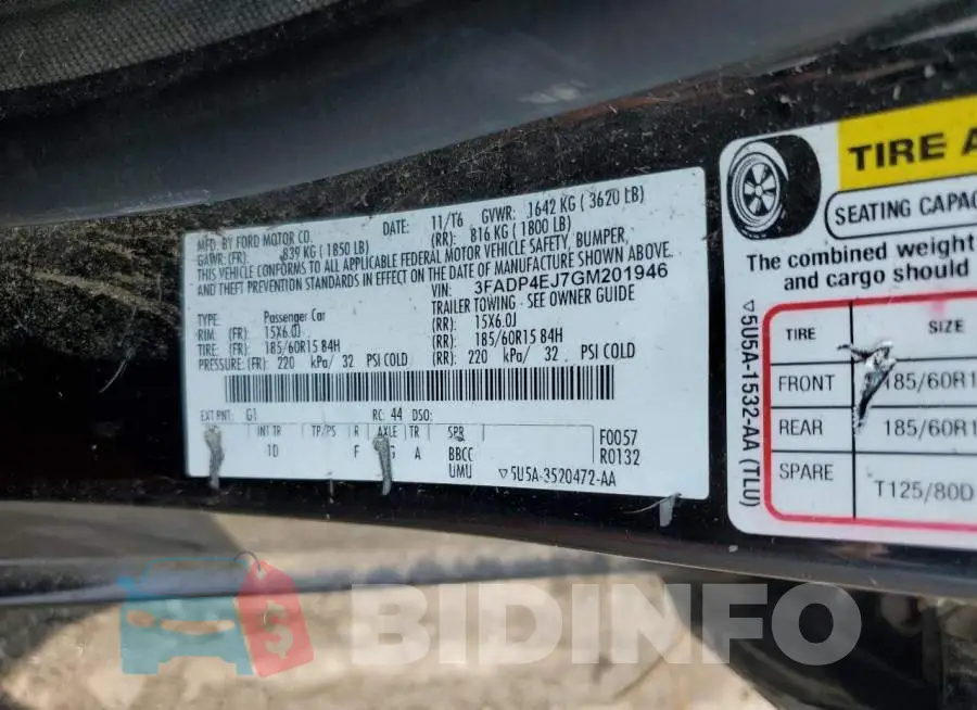 3FADP4EJ7GM201946 Photo# 13