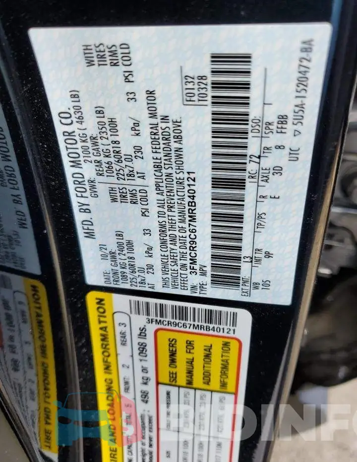 3FMCR9C67MRB40121 Photo# 13