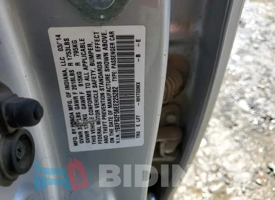 19XFB2F56EE225282 Photo# 12