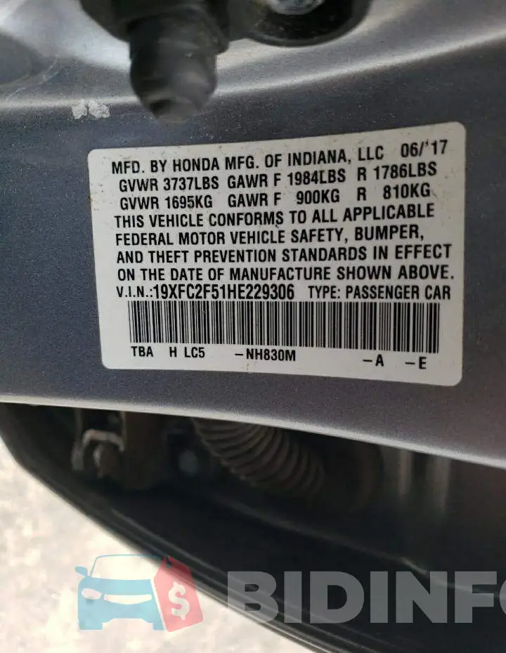19XFC2F51HE229306 Photo# 12