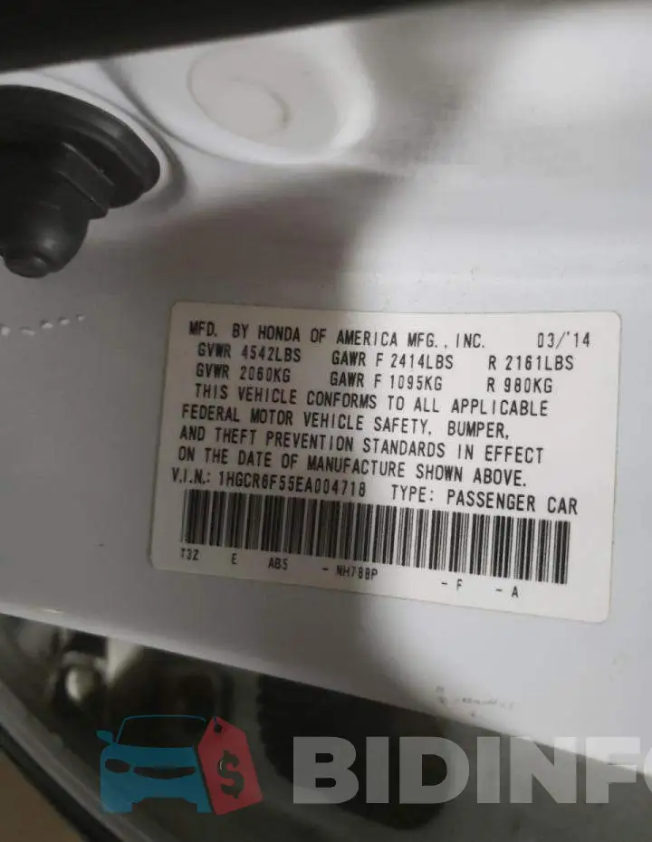 1HGCR6F55EA004718 Photo# 13