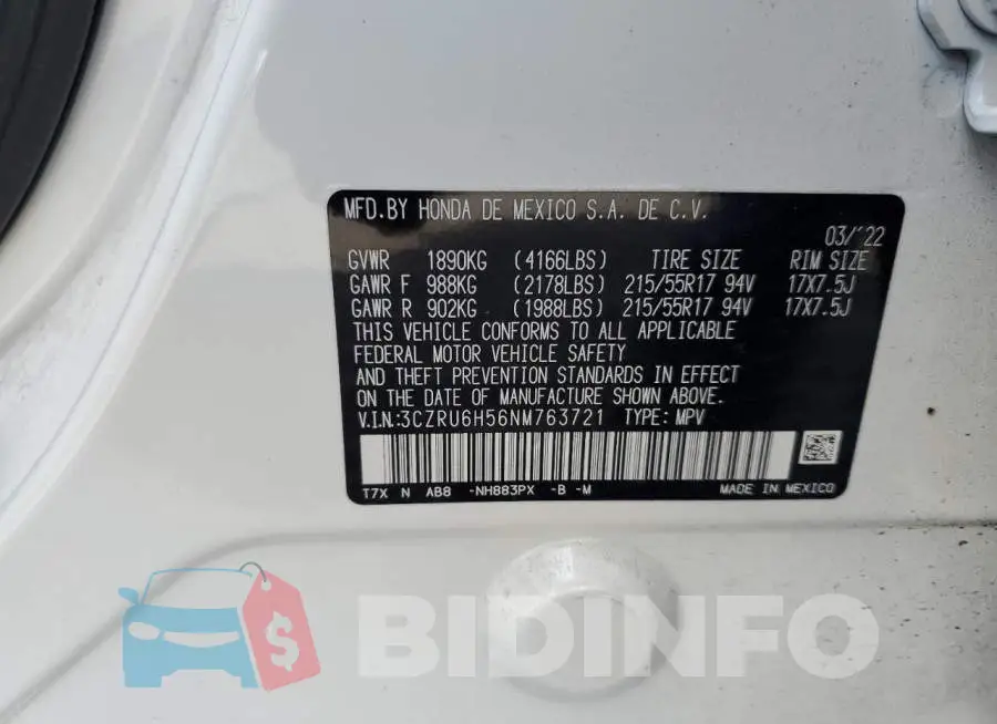 3CZRU6H56NM763721 Photo# 12