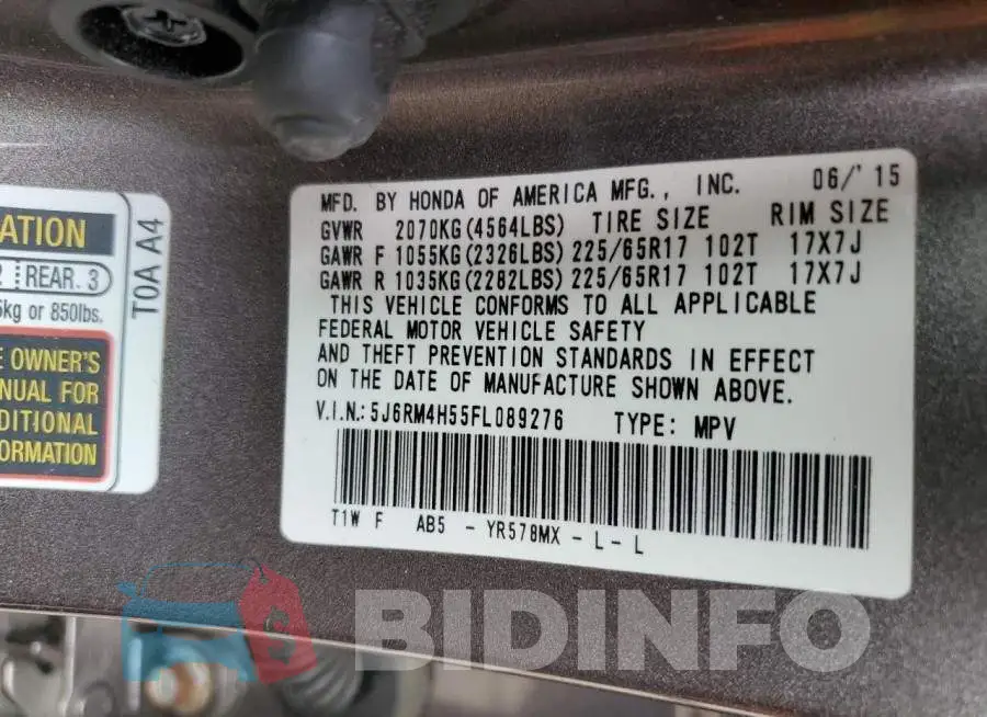 5J6RM4H55FL089276 Photo# 13