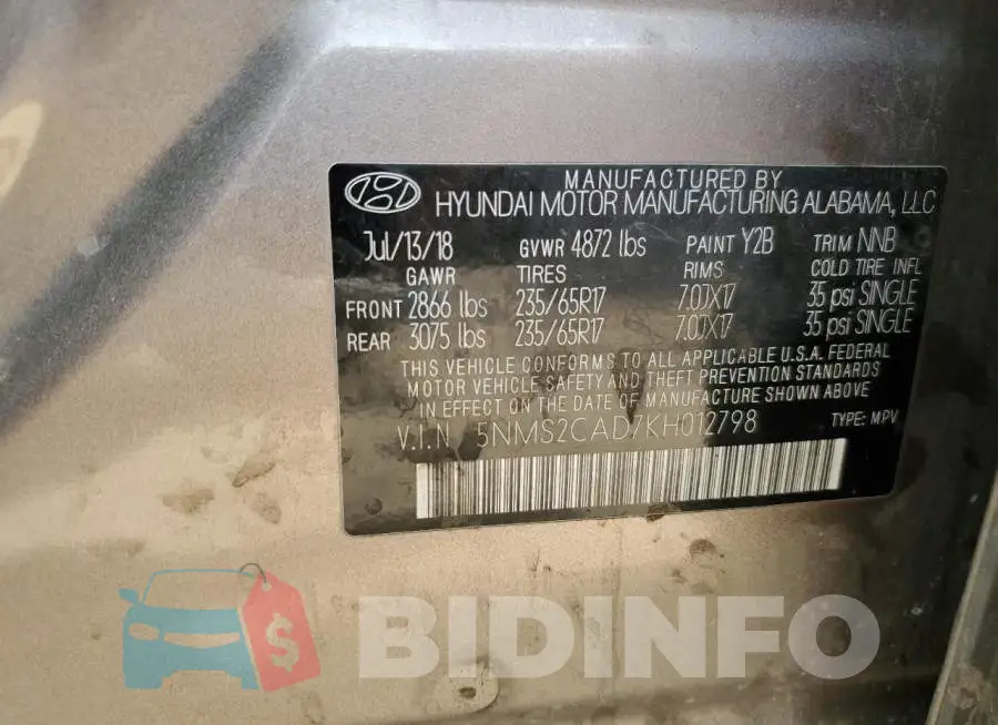 5NMS2CAD7KH012798 Photo# 12