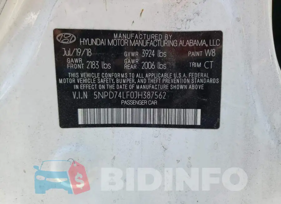 5NPD74LF0JH387562 Photo# 13