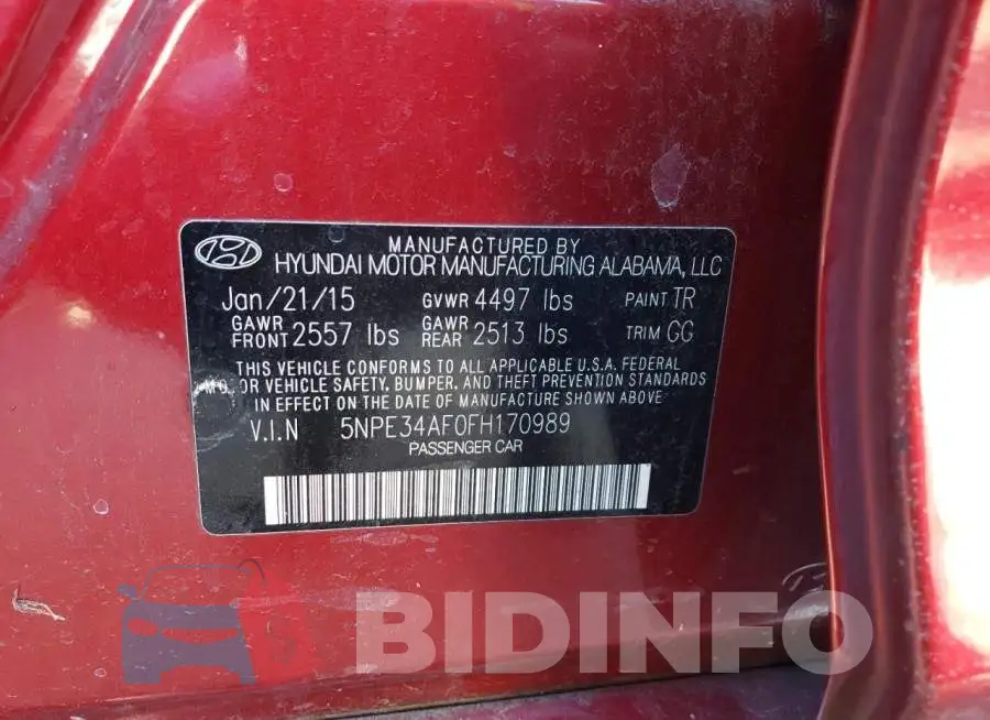 5NPE34AF0FH170989 Photo# 12