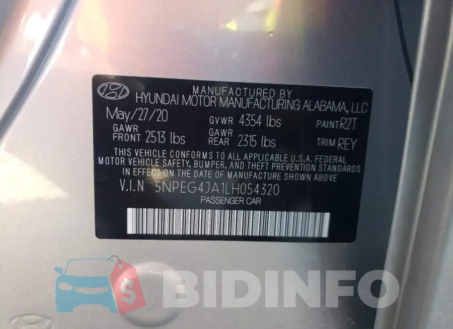 5NPEG4JA1LH054320 Photo# 12