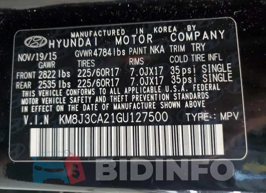 KM8J3CA21GU127500 Photo# 12