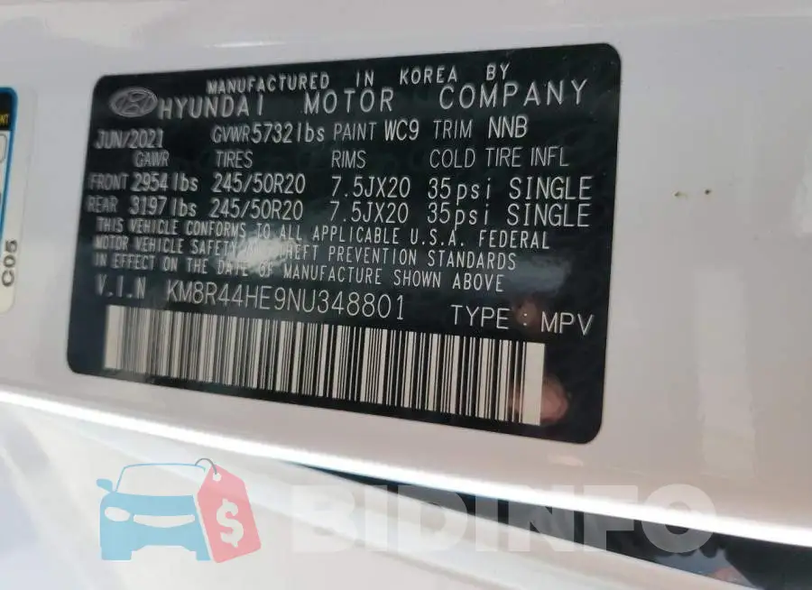 KM8R44HE9NU348801 Photo# 13