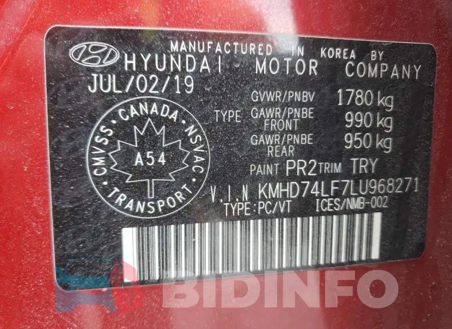 KMHD74LF7LU968271 Photo# 13