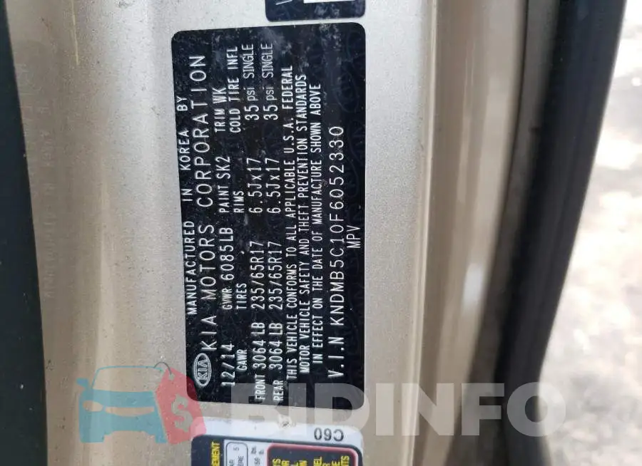 KNDMB5C10F6052330 Photo# 12