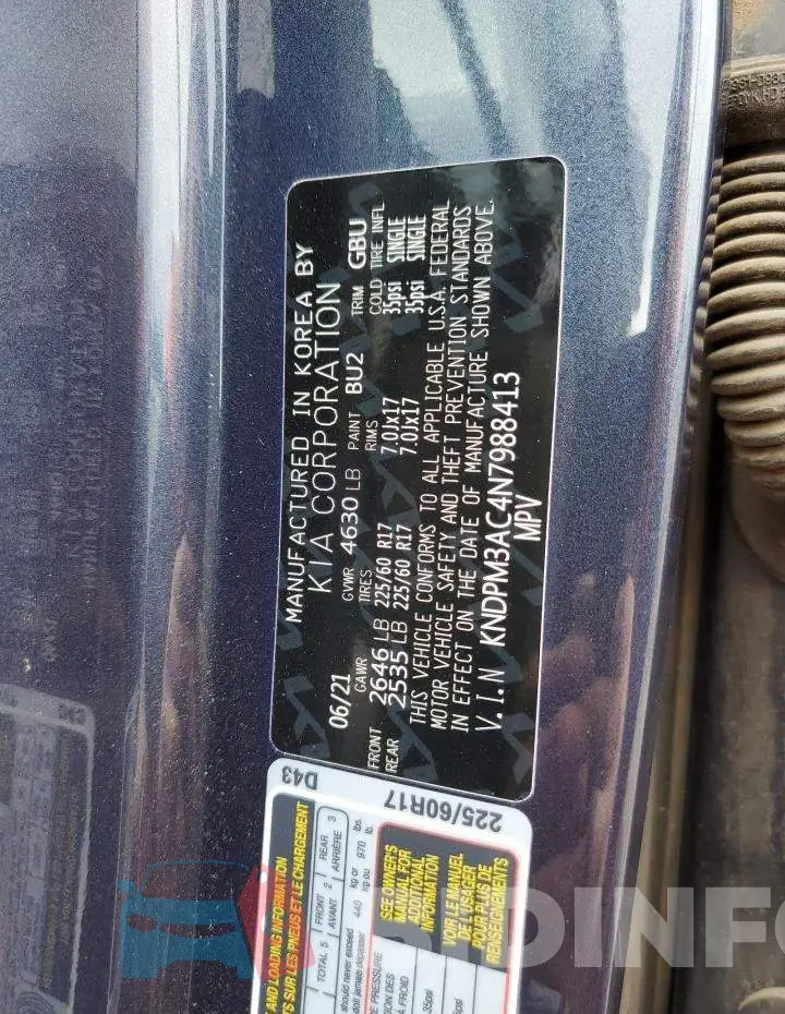 KNDPM3AC4N7988413 Photo# 13