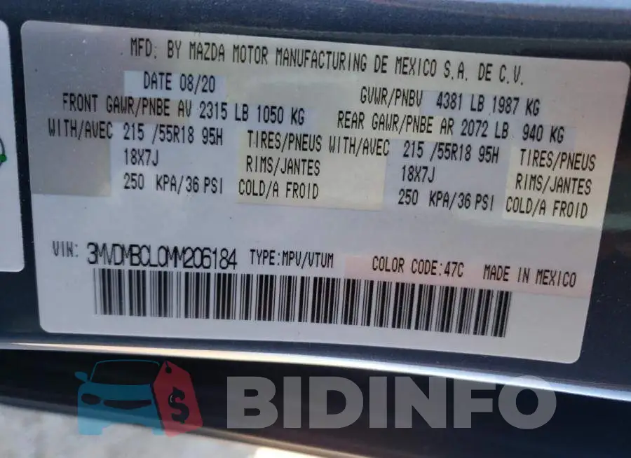 3MVDMBCL0MM206184 Photo# 10