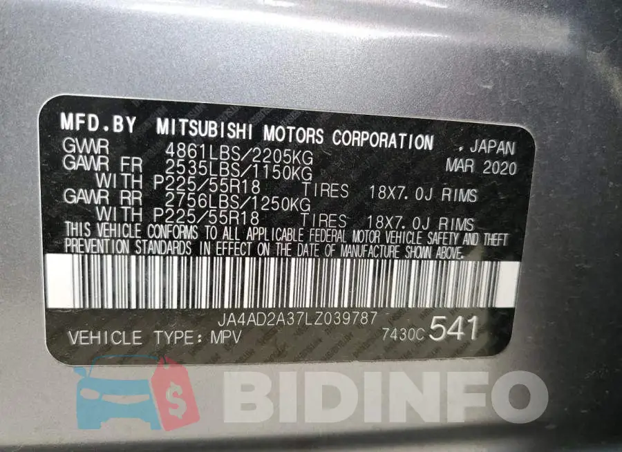 JA4AD2A37LZ039787 Photo# 14
