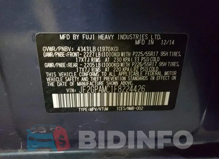 JF2GPAMC1F8224426 Photo# 13