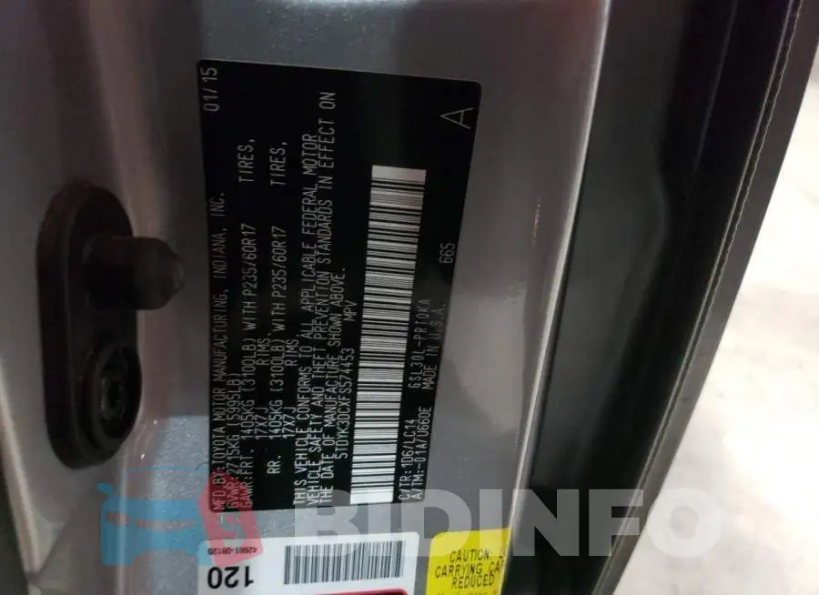 5TDYK3DCXFS574453 Photo# 13